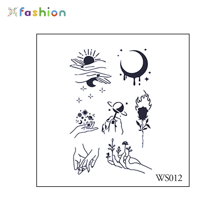Custom Long Lasting Waterproof Temporary Face Makeup Tattoo Stickers for Women Vintage Flower Geometric Animal