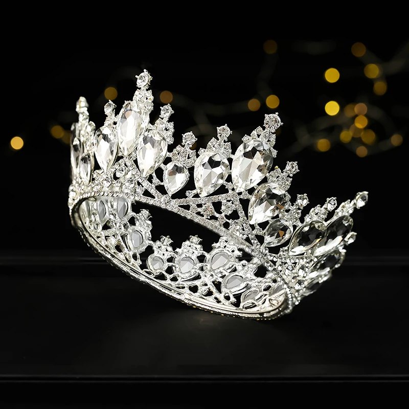 Оптовая продажа, индивидуальные круглые тиары для принцессы, красоты, красочные кристаллы, смешанные золотые короны королевы