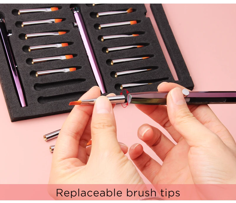 Hot Selling Custom Nail Brush Multifunctional Retractable Nylon Synthetic Hair High Quality Acrylic Nail Brushes