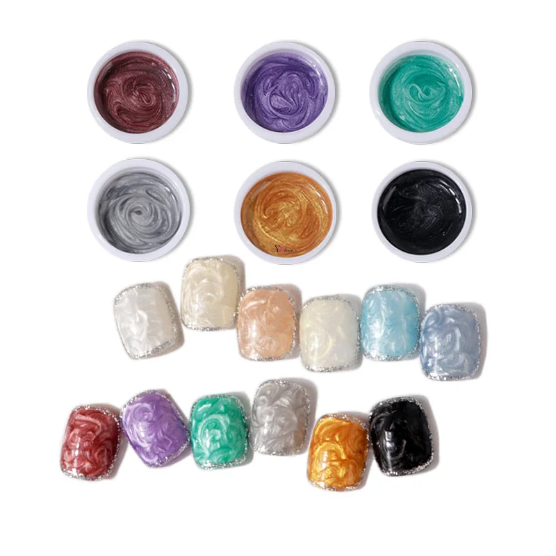 New Product  High Quality Create Your Brand Glitter Color Pearl Metallic Nail Gel Polish