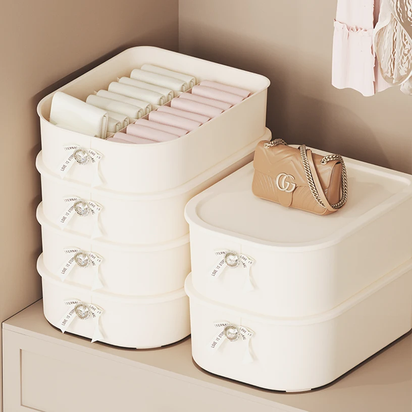 High Quality Custom Style Multicell Plastic Underwear Organizer Storage Box Sock Underwear Storage Organizer