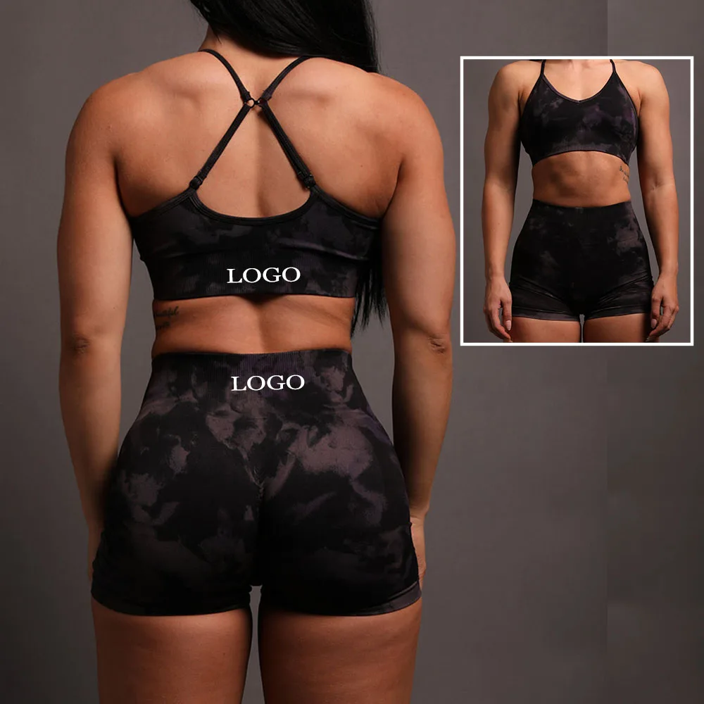 Darc Sport Marble Seamless Yoga Bra Athletic Leggings Tie Dye Custom Logo Gym Workout Woman Fitness Set