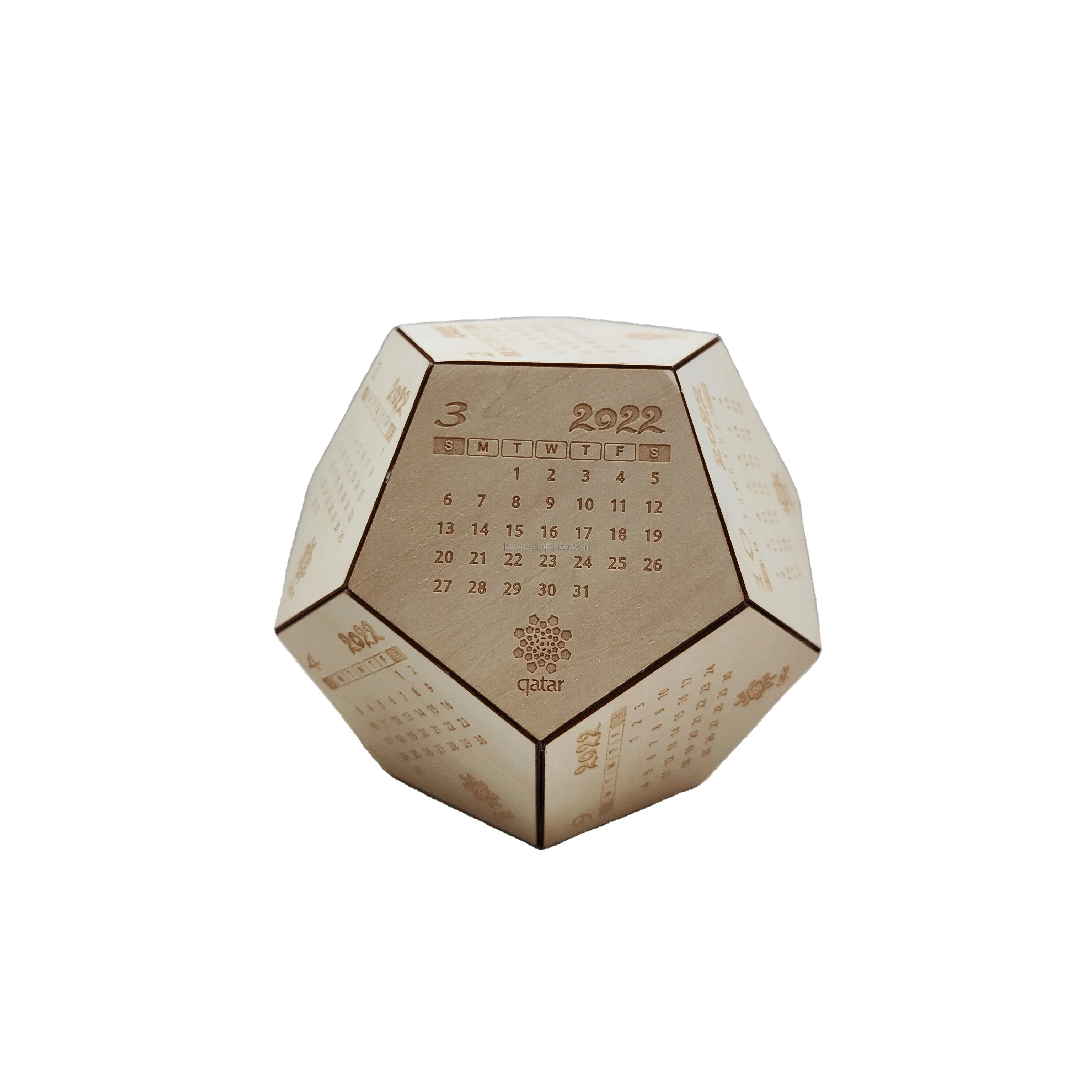 Factory direct supply wooden football  calendar can be placed at will occupy small space