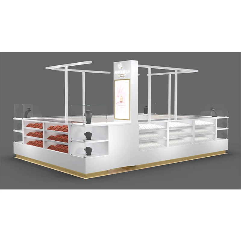 Modern style jewelry store design wood glass jewelry display showcase for show