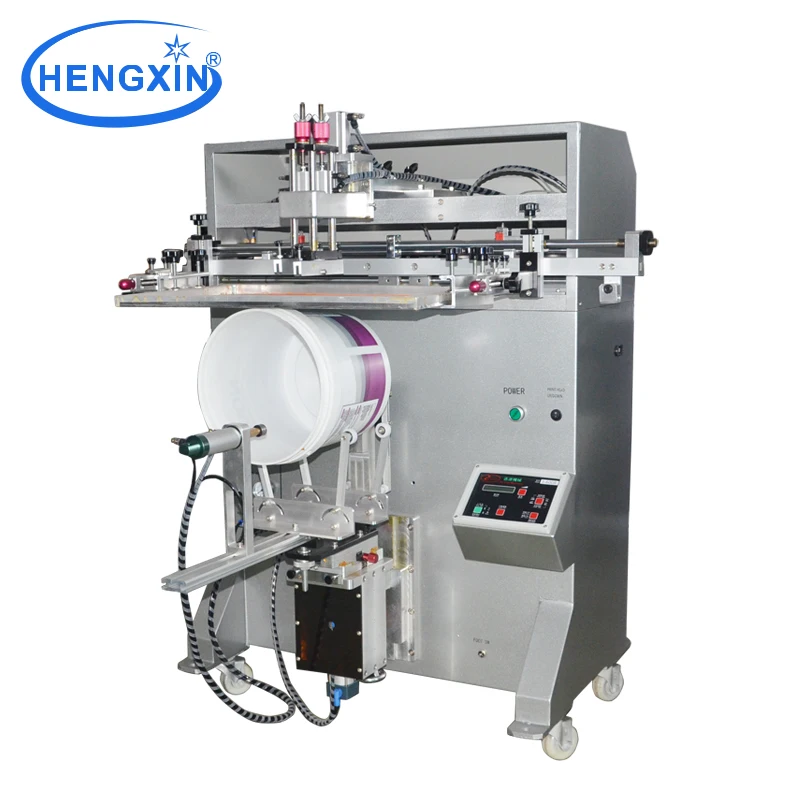 Hot Sale 1 Color Screen Printing Machine for Fire Extinguisher Semi Atuo Paint Bucket Metal Pail Printer