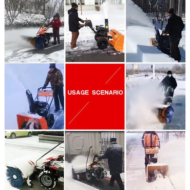 factory direct price electric diesel snow blower oem 6.5HP gasoline roller brush snowplow for truck