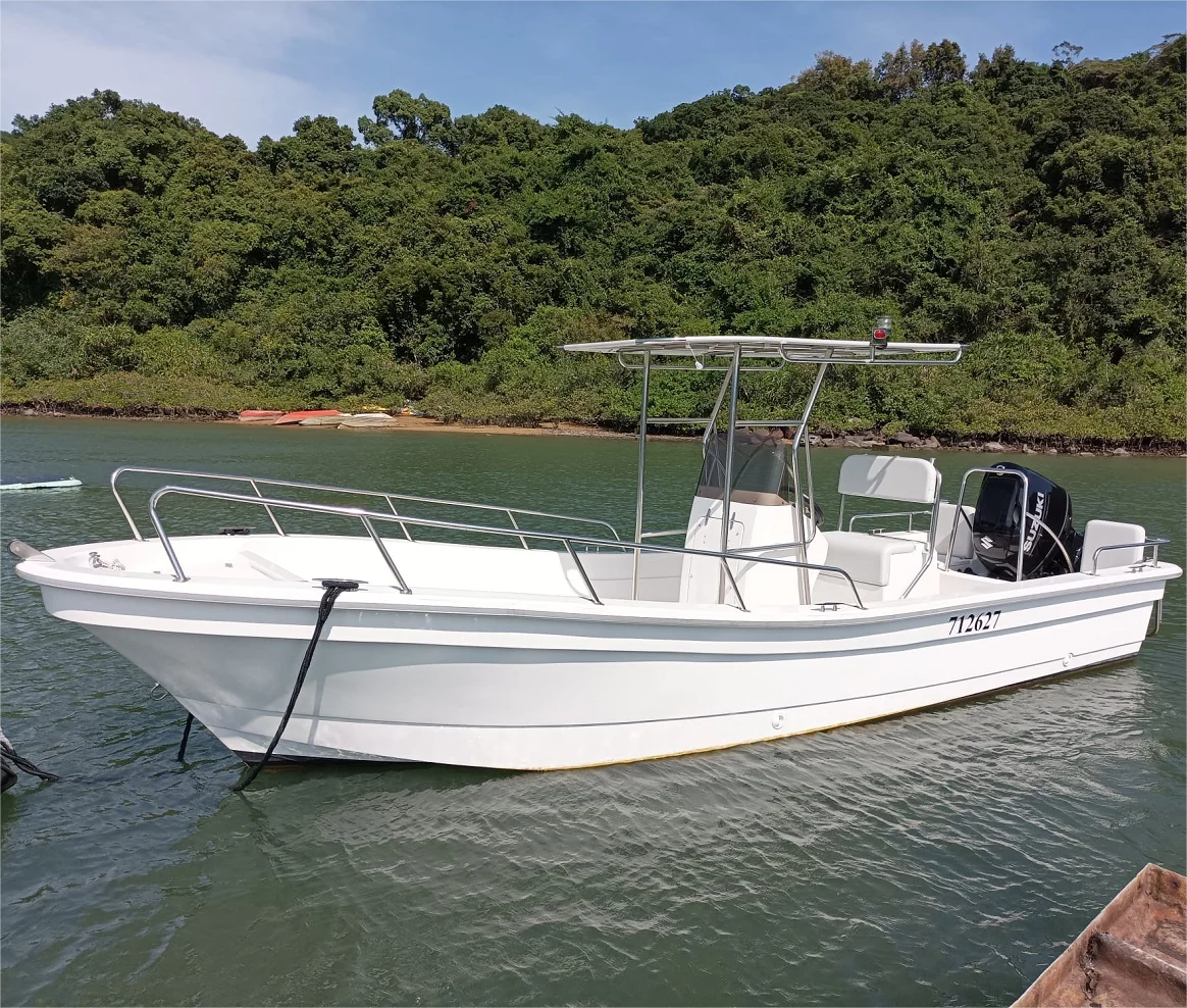 Liya fiberglass fishing boat 6.6meter deep hull panga boats sale