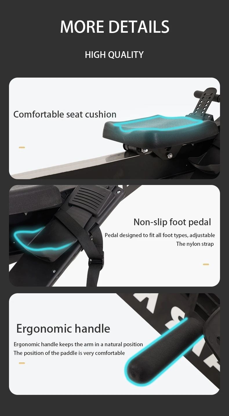 Promotional various durable using superior quality water gym exercise rowing machine