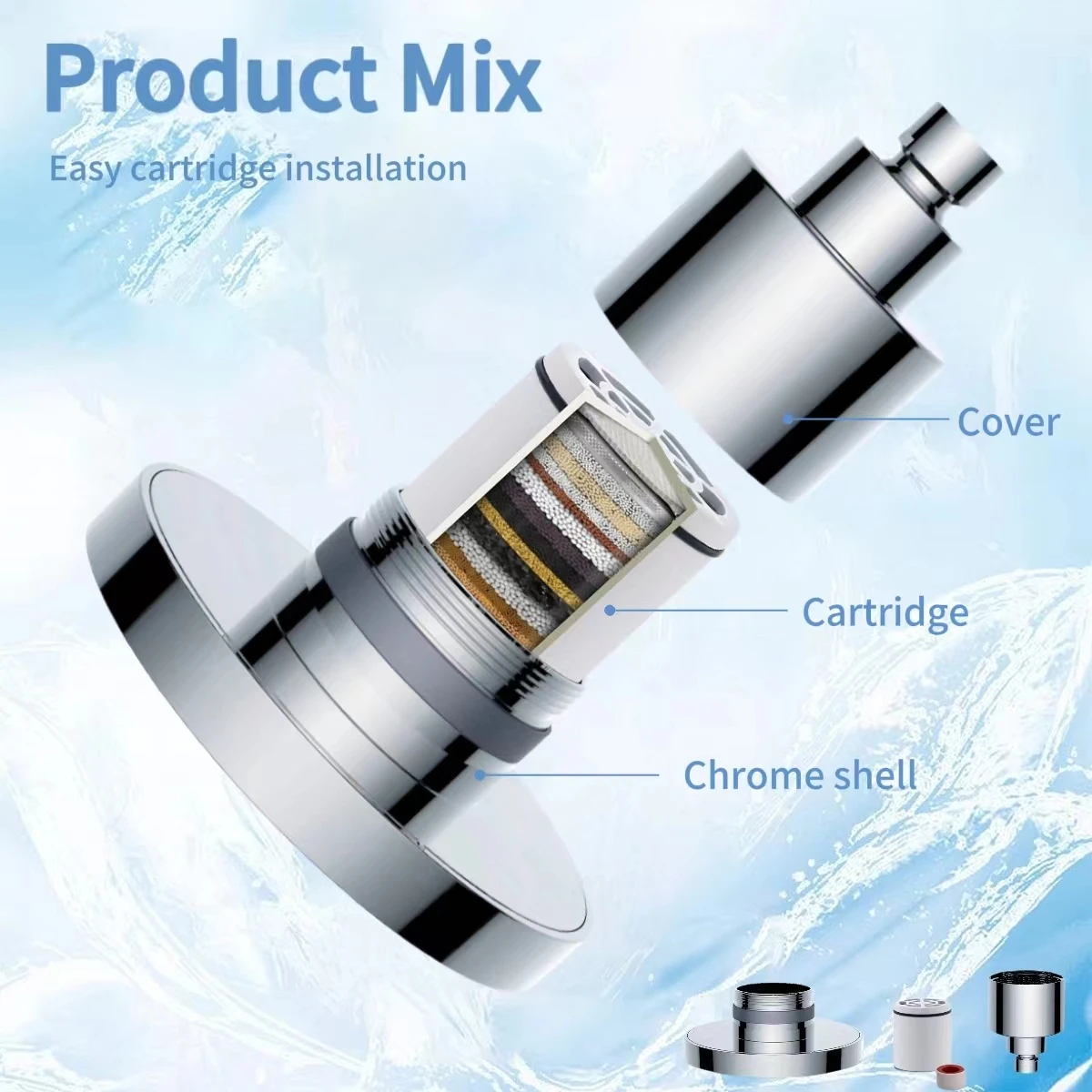 20 Stage Filtration Rain shower head  6 inch Panel