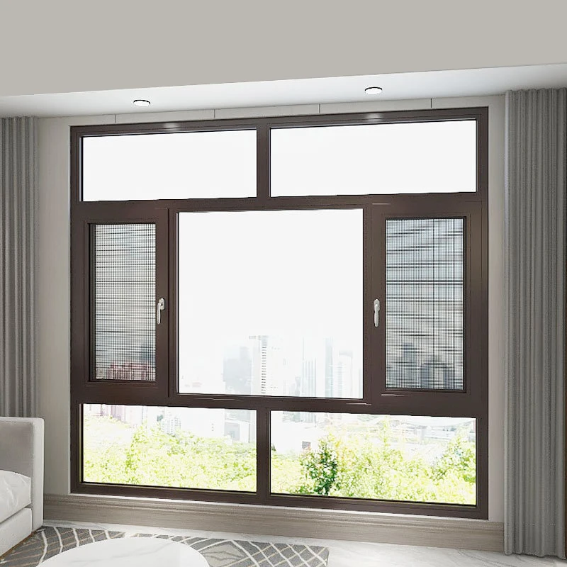 European Customized Windows Glass Frame Swing Tempered Hollow Glass Anti- mosquito Soundproof Heat Insulation