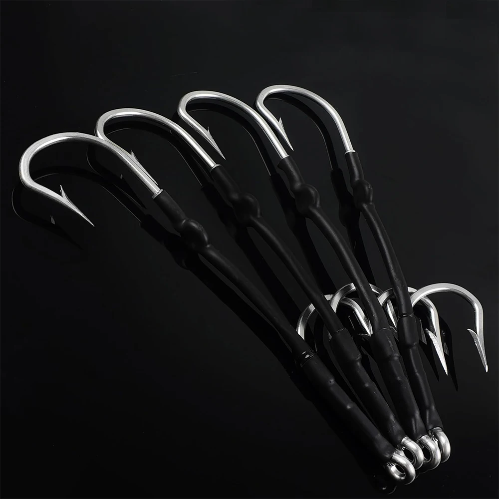 Saltwater Double Hook Rig Stainless Steel Assist Hooks Large Big Game Double Trolling Fishing Hooks for Marlin Shark Tuna