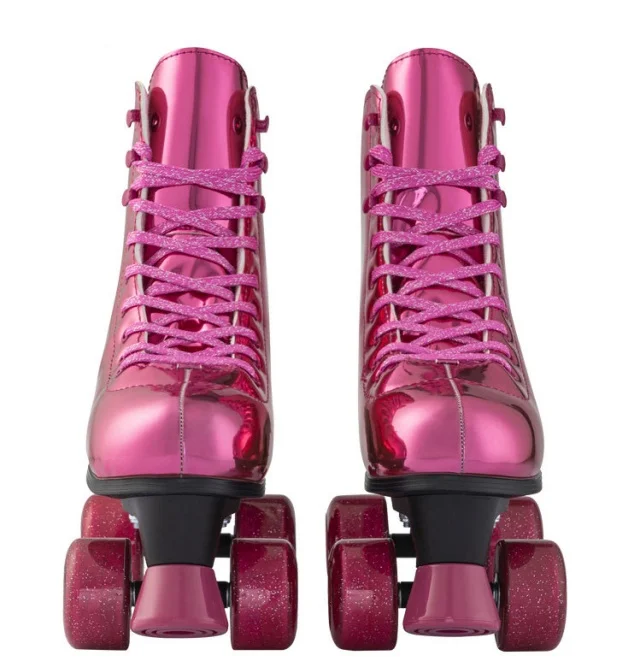 Unisex Adult Adjustable Four-Wheel Roller Skates Double Row with Colorful Flashing Roller for All Skate Enthusiasts