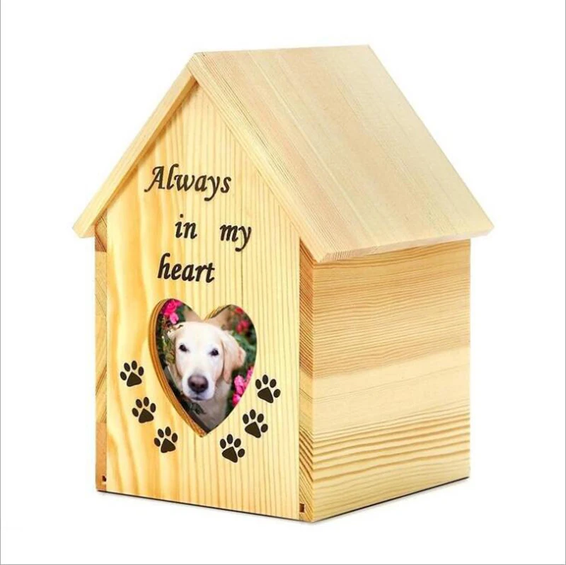 
Custom wooden animal dog cat funeral cremation pet urns for ashes 