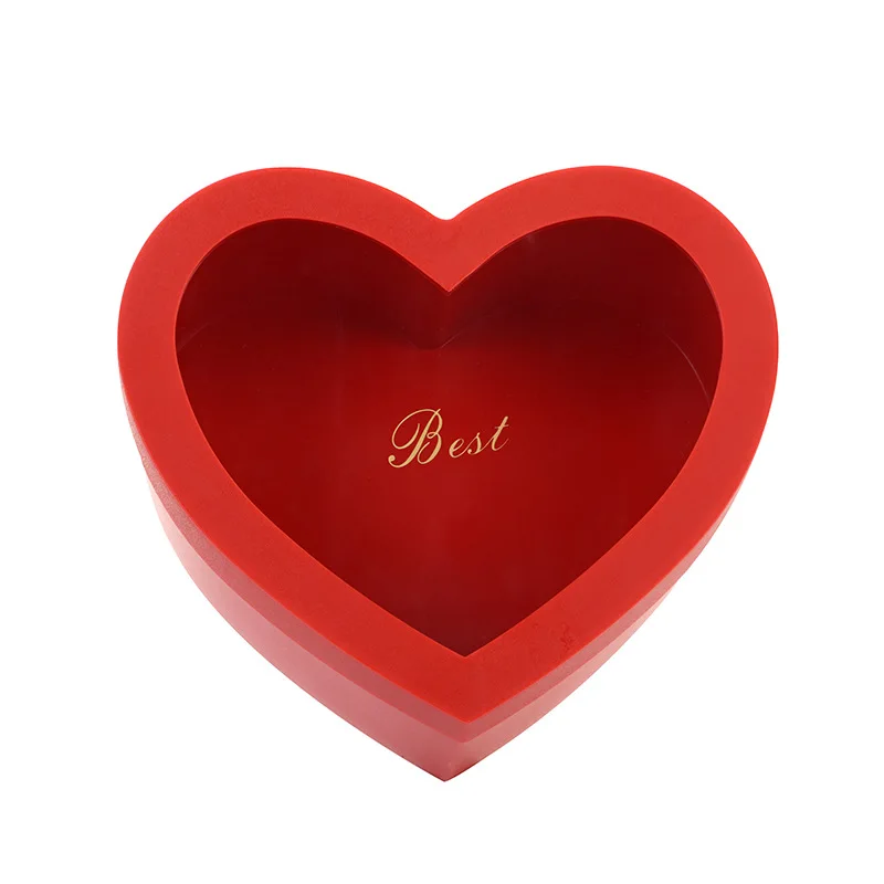 Wholesale custom print paper rose packaging boxes cardboard window heart shaped box for flowers
