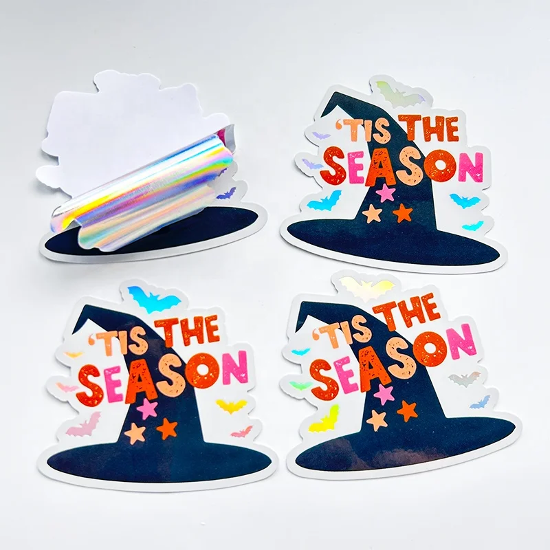 Wholesale Popular Custom Waterproof Company Brand Logo Adhesive Label Die Cut Holographic Sticker Cartoon Anime Hologram Sticker