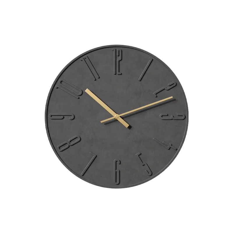 Best Price Luxury Modern Custom Concrete Home Decor Wall Clock 12 Inch 3D Nordic Silent Digital Wall Clock for Home Hotels Bars