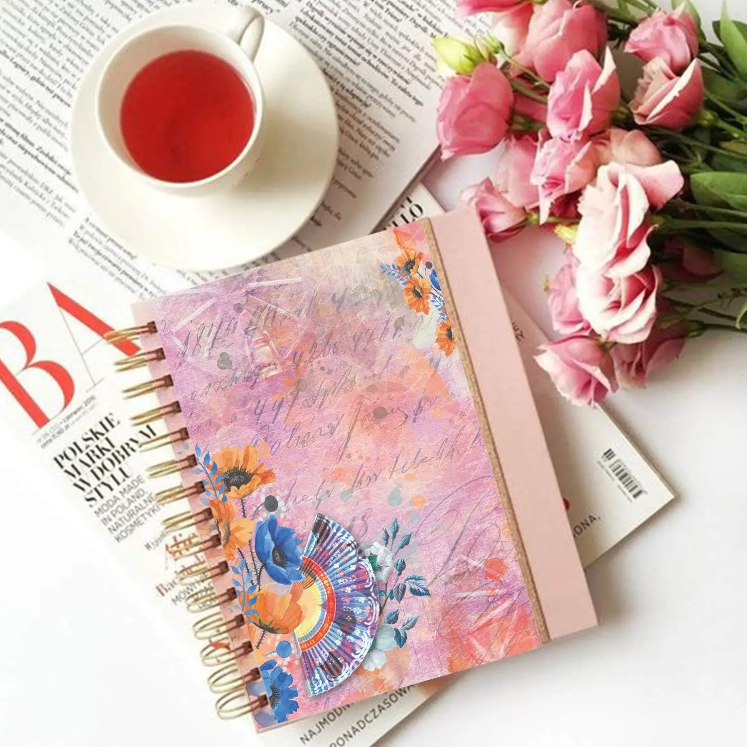 Custom factory 40g Vintage Mulberry paper Rice paper Printed Floral Decoupage Paper for Wood Crafts Scrapbooking and Furniture