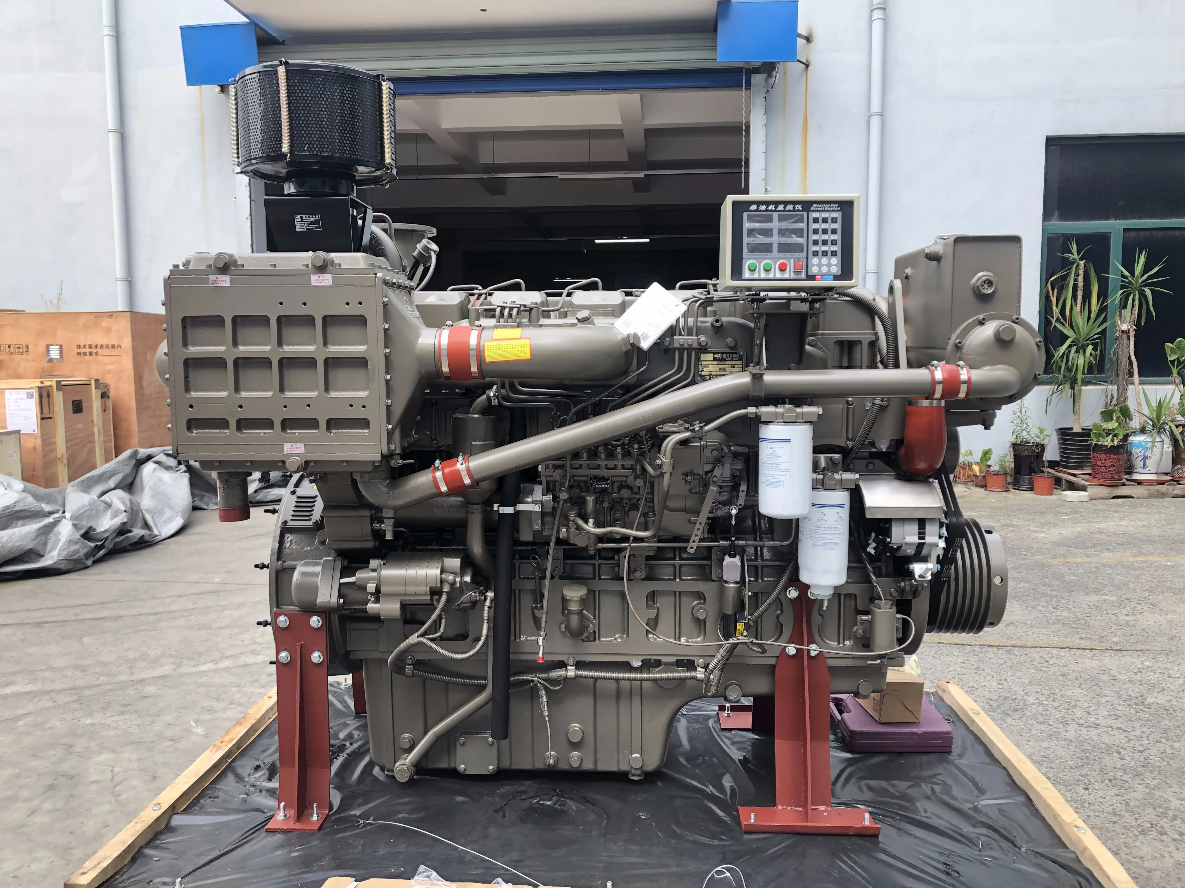 6 cylinder YUCHAI YC6T series 360kw 490hp 1500rpm marine diesel engine YC6T490C