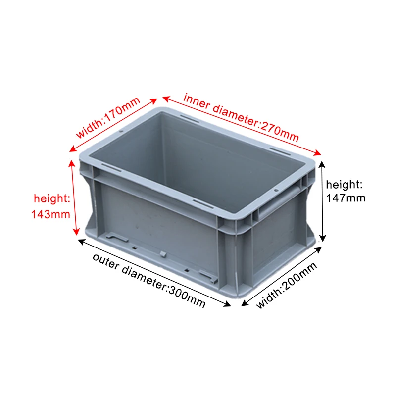 Кастомизированные большие пластиковые складские ящики для хранения прочные из полипропиленового материала перемещения и