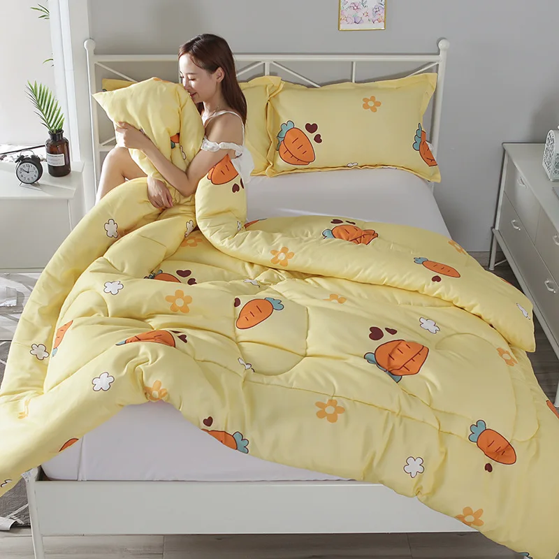 Custom wholesale twill pattern Home Textile Washed silk cotton winter quilt Bedroom Bedding Quilts Sets Comforter gift duvet