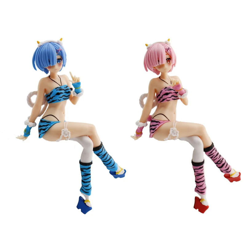 2 Style Japanese popular anime figure ram Rem Girl figure Swimsuit Pretty Girls PVC Action Figure