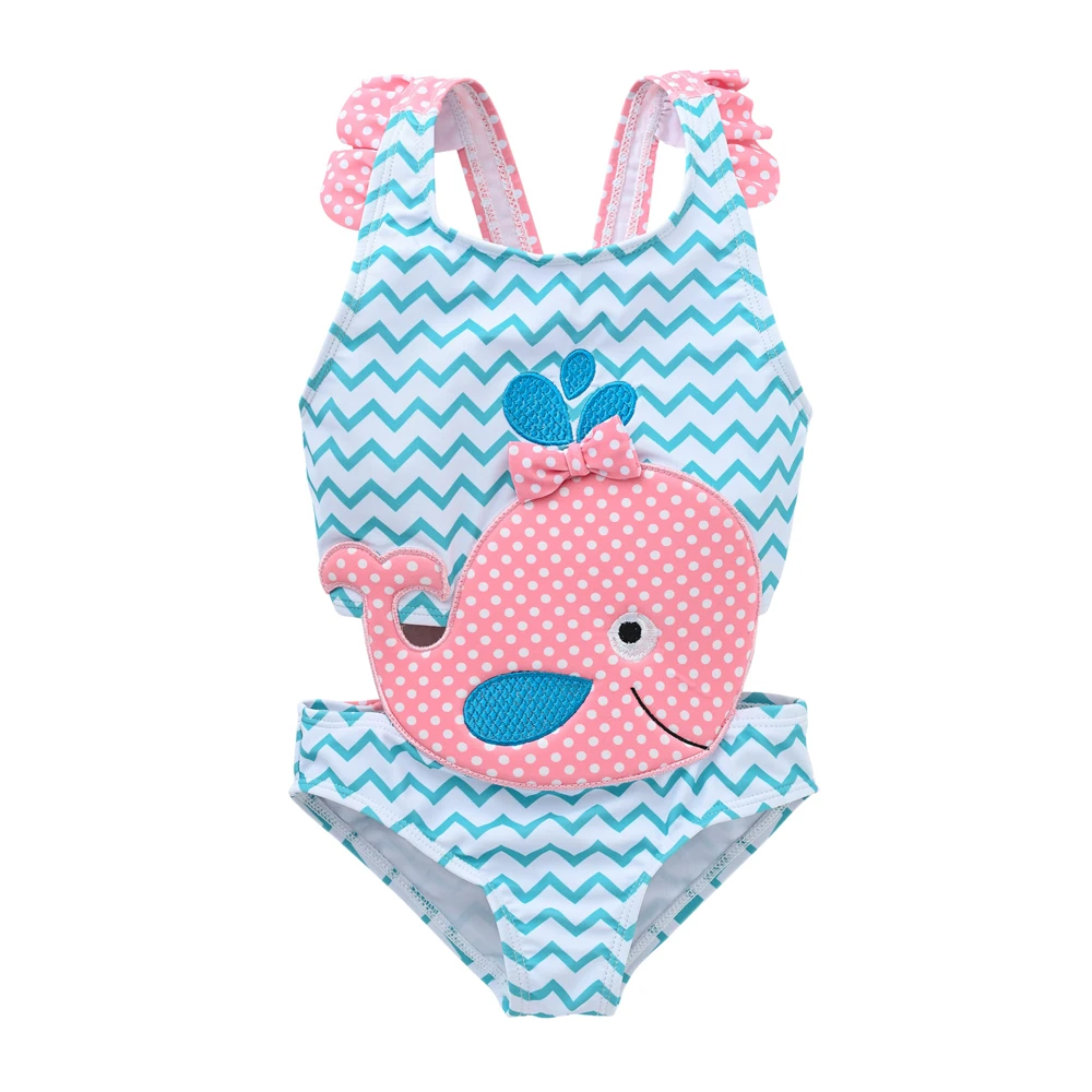 cute Princess kids Swimsuits One Piece  Swim Wear Bikini Hot Sale Little Girl Pink Swimwear