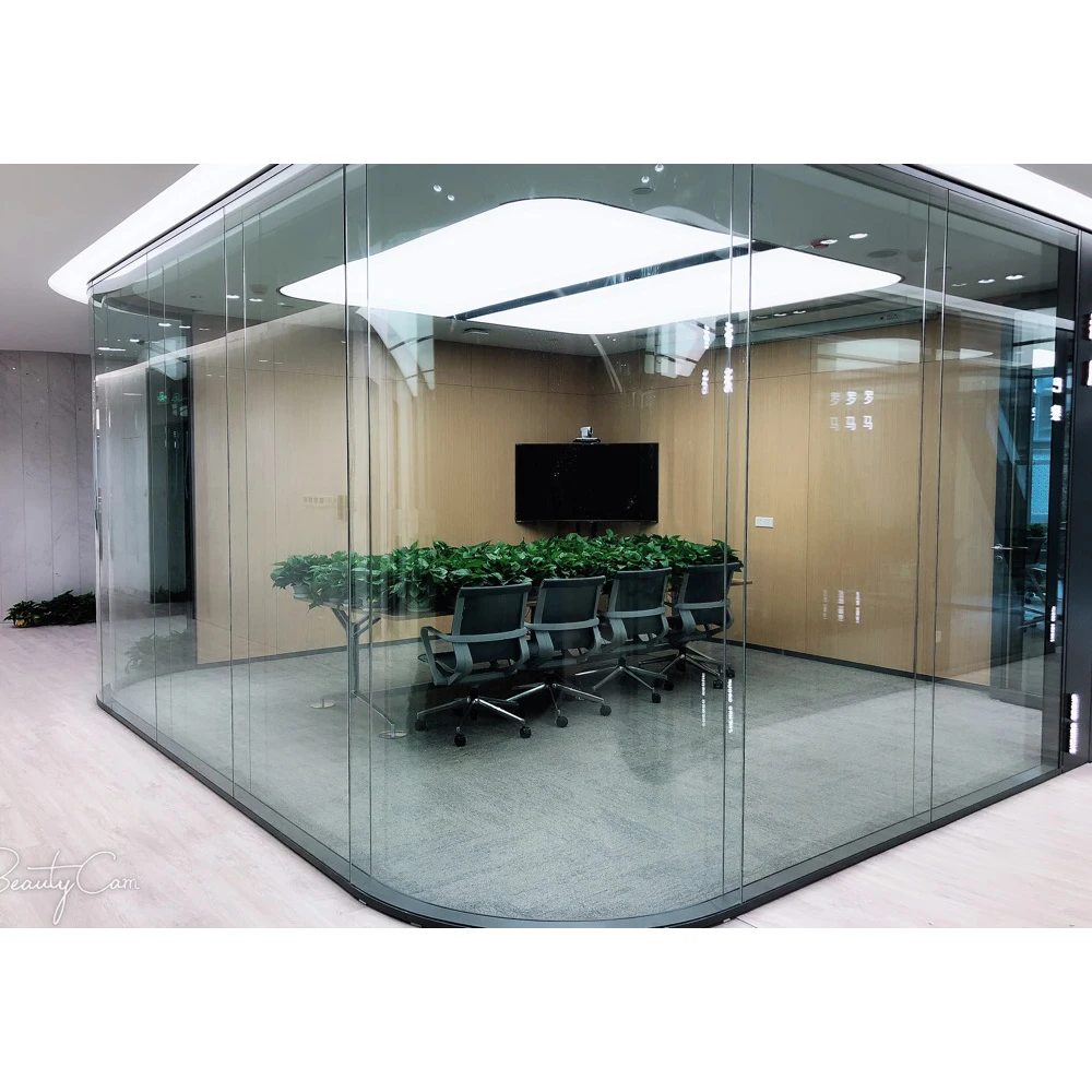 High quality good price aluminum glass waterfall partition wall removable office