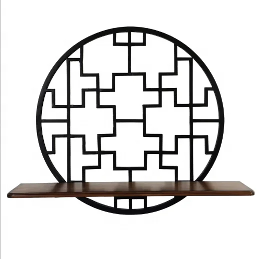 New Chinese style iron art bedroom teahouse wall decoration round storage laminate