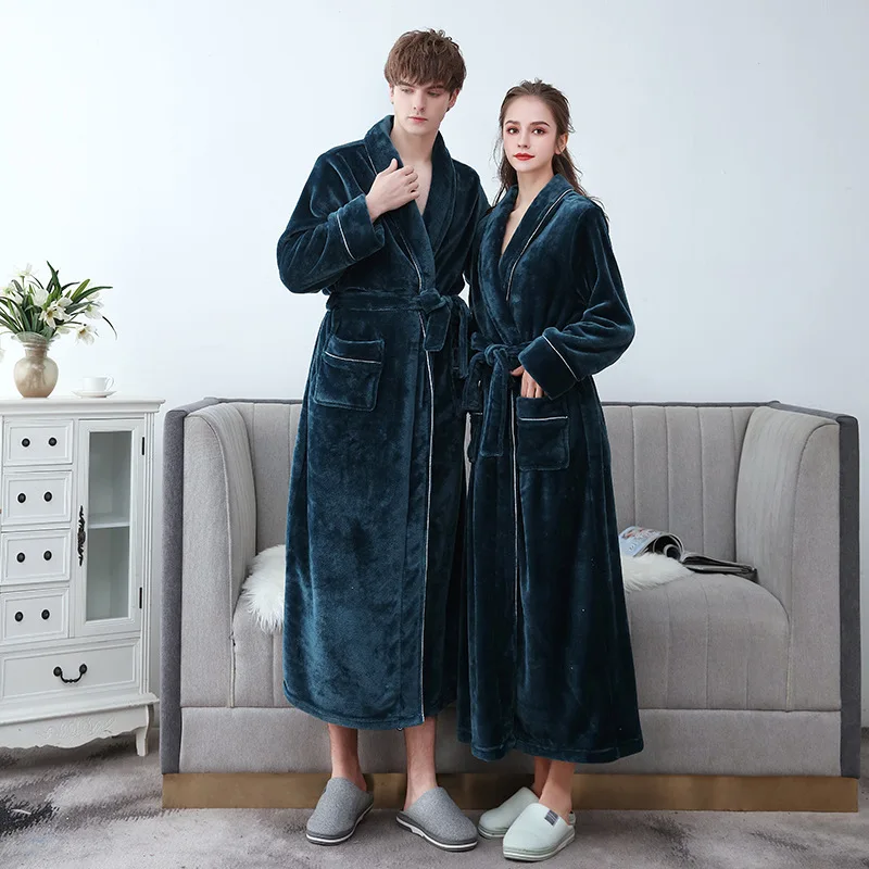 HOT SALE wholesale luxury designer brand Flannel fabric hotel spa men winter women bathrobes