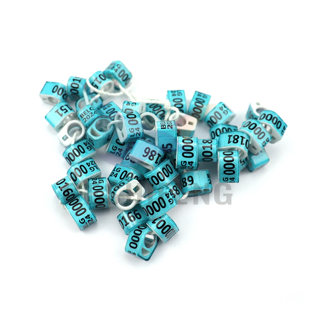 GESHIFENG Custom Logo Name Number Electronic Aluminium And Plastic Racing Pigeon Ring Bird Foot Ring
