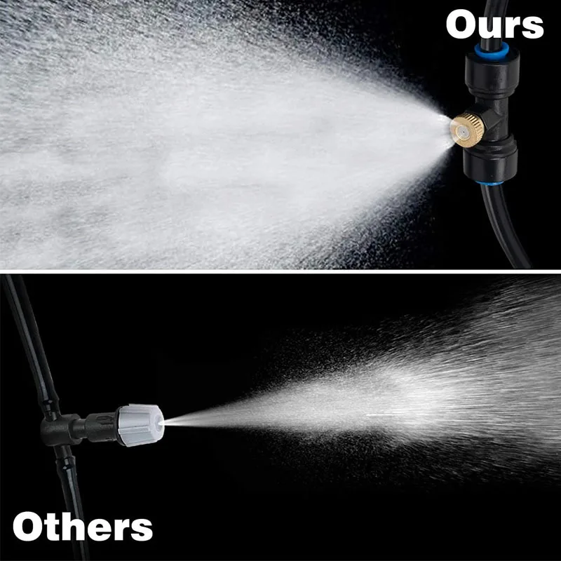 With Water Pump Outdoor Mist Cooling System Kit Spray Nozzle Low Pressure Misting System