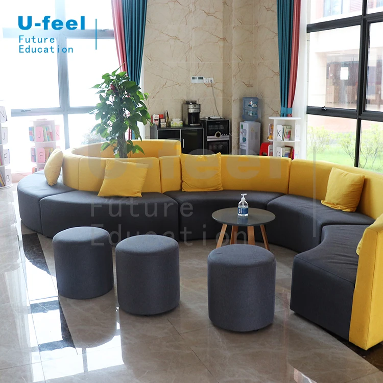 
U-Feel school reception sofa chair future school space design of Sanshui Foreign Language School Project 