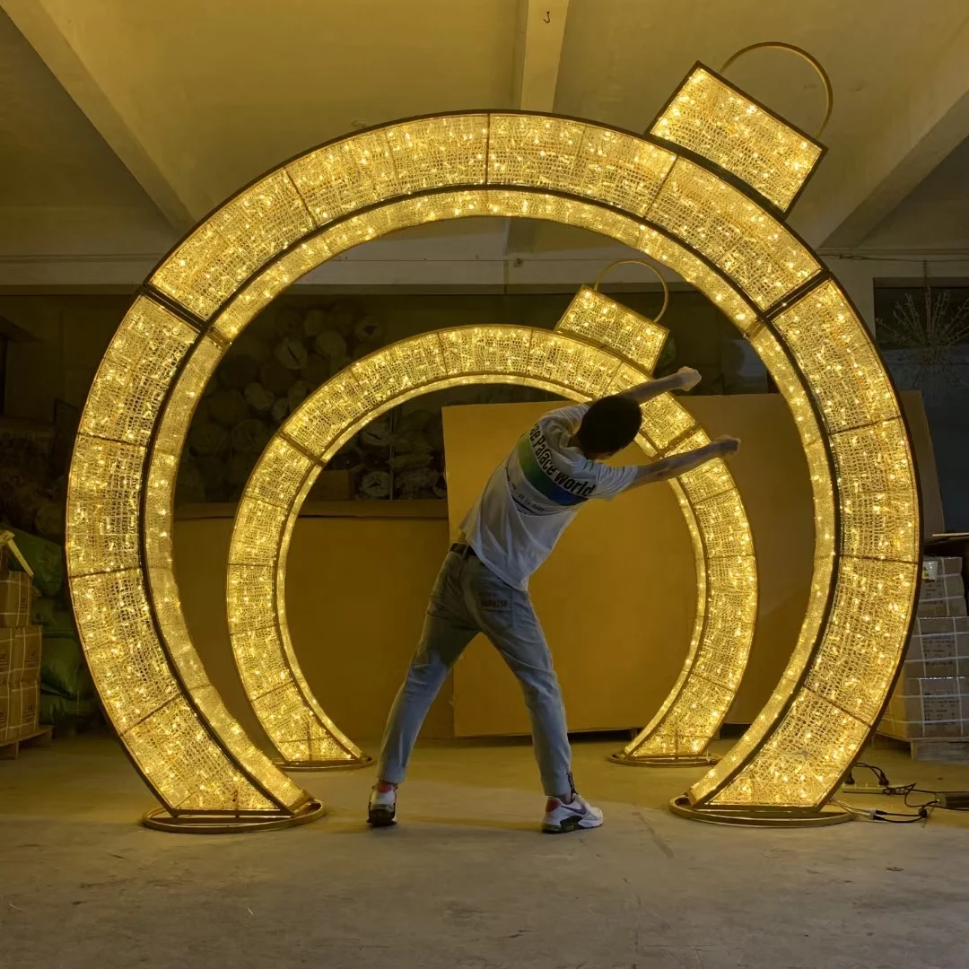 3d Street Christmas Light Arch Color Changing  For Wedding Decoration arch Time Tunnel Motif Lighting