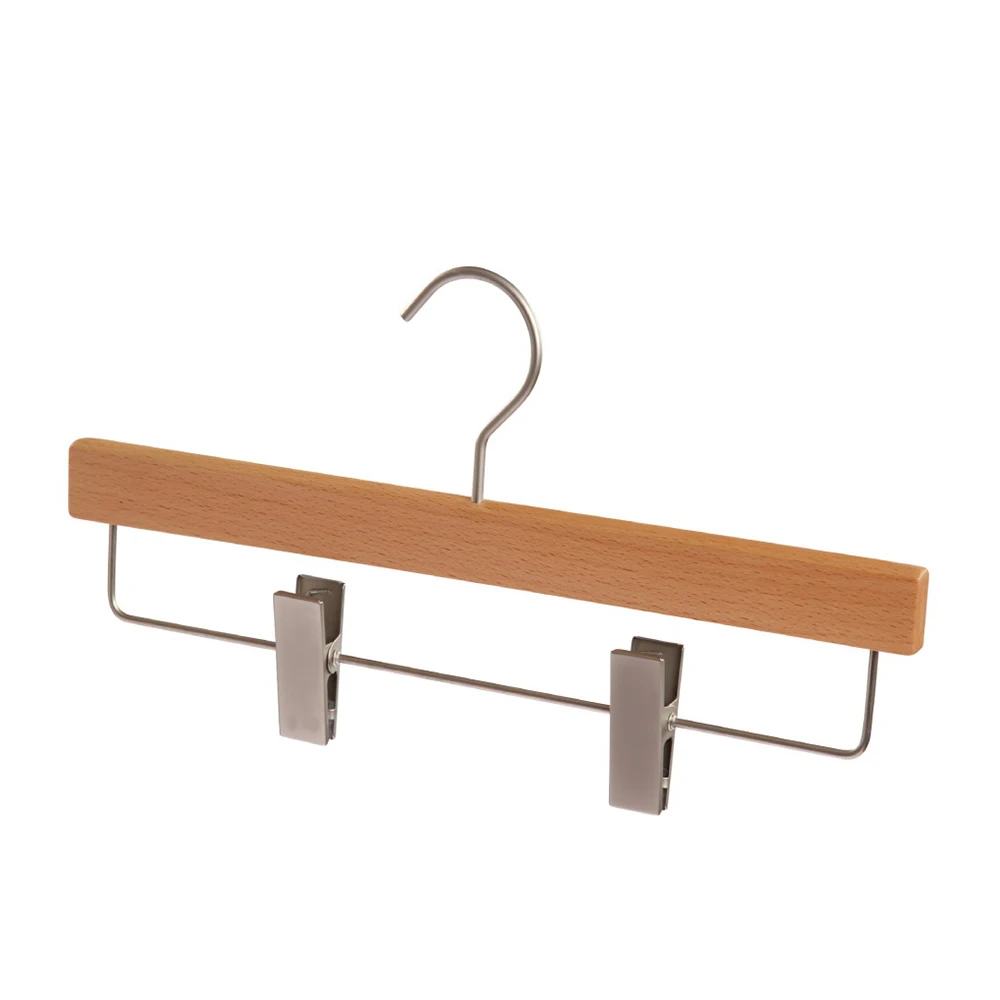 YIKAI Factory Customized Wooden Pants Organizer Hanger with Movable Clips Wooden Hanger