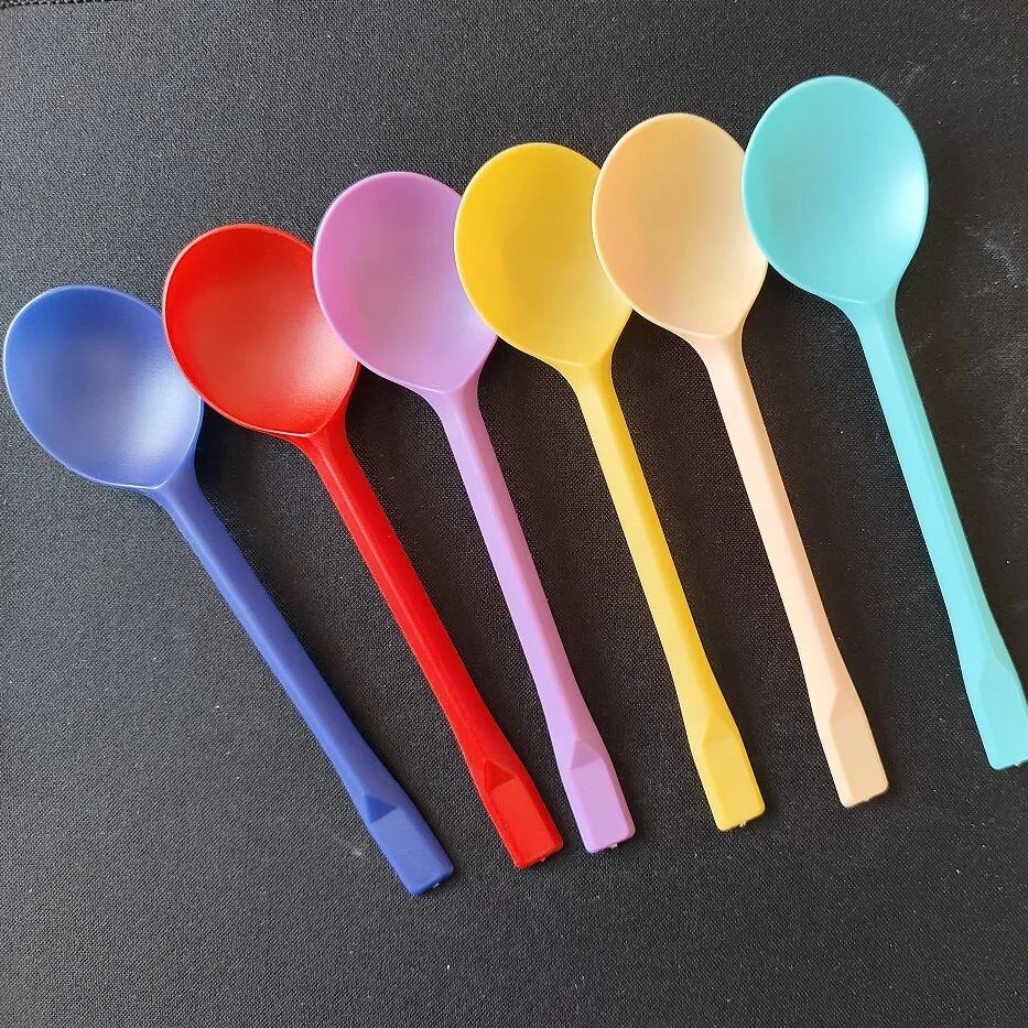 2.3g 14cm Medium Duty Colorful Disposable  Plastic dessert Spoon Food Grade PS Frozen Yogurt Ice Cream  spoons
