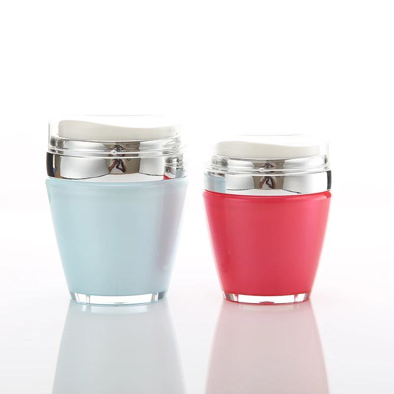 New design acrylic PMMA red wine airless Cosmetic cream Jar Plastic vacuum makeup Containers for packaging