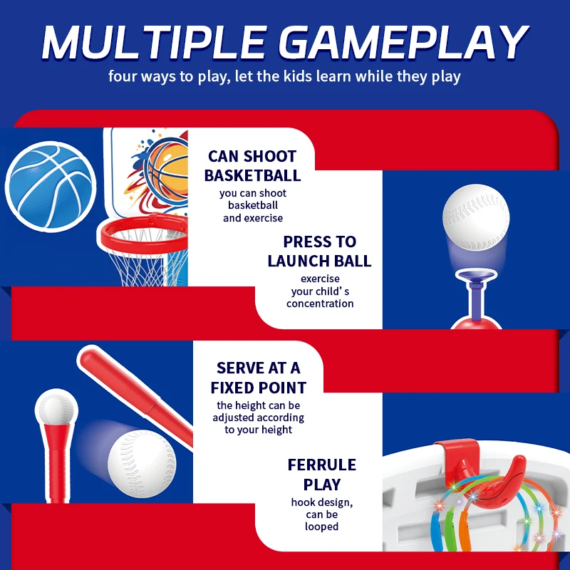 Huiye Toddler Basketball Hoop Adjustable Basketball Goal With 4 Balls Fun Indoor Outdoor Play Basketball Arcade Game Toy For Kid
