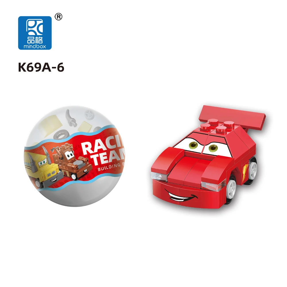 Mindbox K69A гоночный автомобиль креативные модели сборки пластиковый мини-конструктор игрушка для мальчиков детей 65 мм капсула сюрприз яйцо девочек