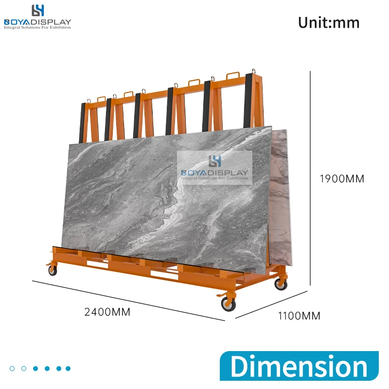 Factory Direct Sales High Quality Metal Steel Granite Marble Quartz Stand Heavy Stone Display Stand With Wheels