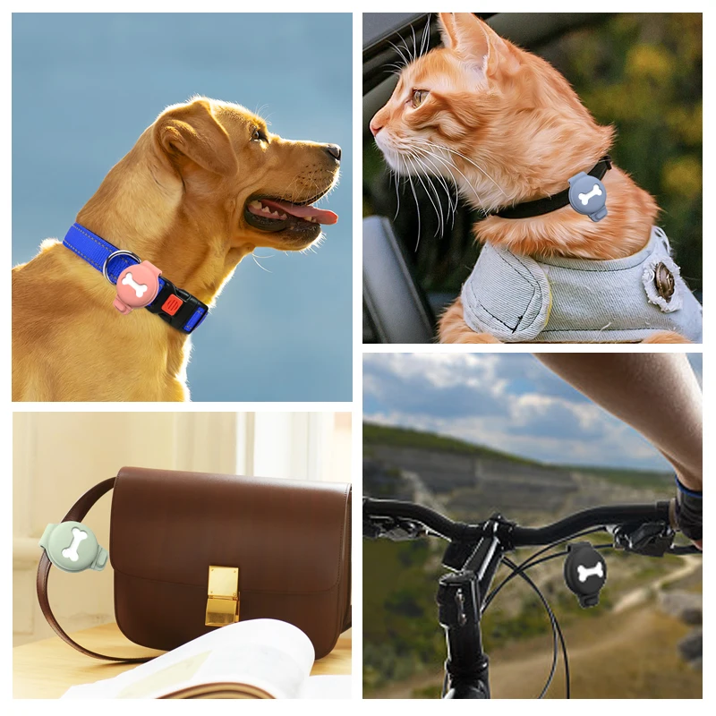 Custom Silicone Airtag Case for Pet Collar Case for Air Tag Dog Collar Anti-Lost Air Tags Holder for Cat Dog and Other Pets