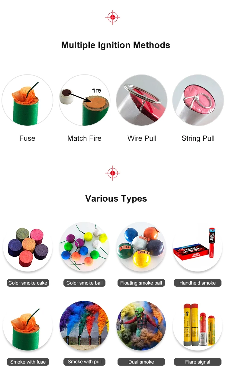 Chinese Wholesale Custom Color Smoke Daytime Fireworks Signal Flares Gender Reveal Smoke Grenades for Wedding Smoke Flares