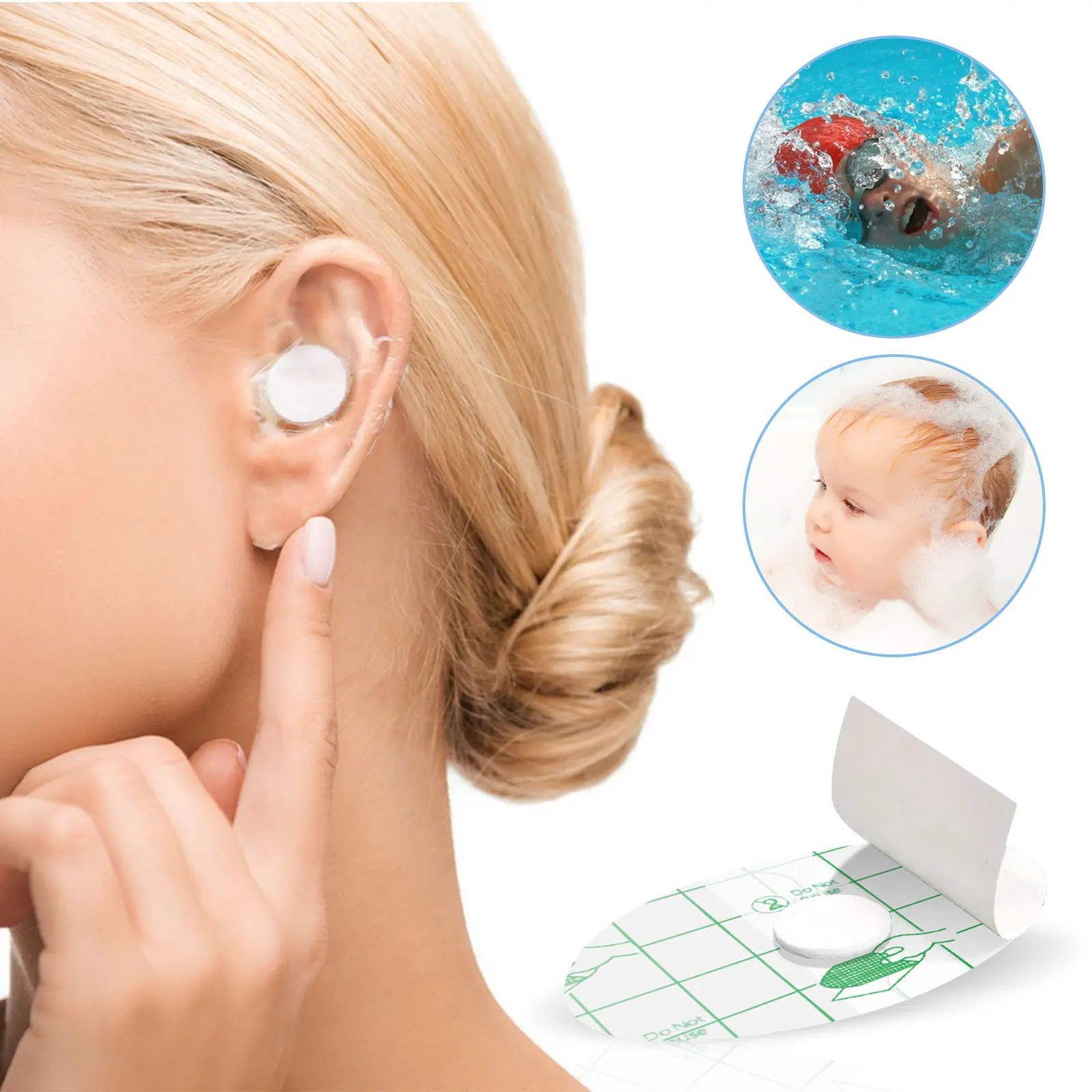 SEFUDUN Stopping Water From Entering Waterproof Ear Protector Cover Silicone Ear Patch Suitable for Swimming and Bathing