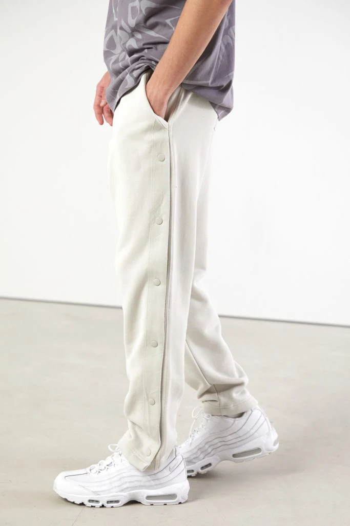 MGOO Side snap button white jogger Custom embroidery sweat tracksuit pant