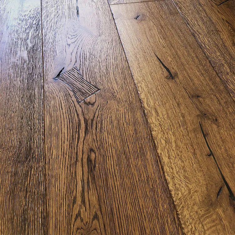 
Rustic hand scraped and distressed European oak oiled engineered hardwood flooring 