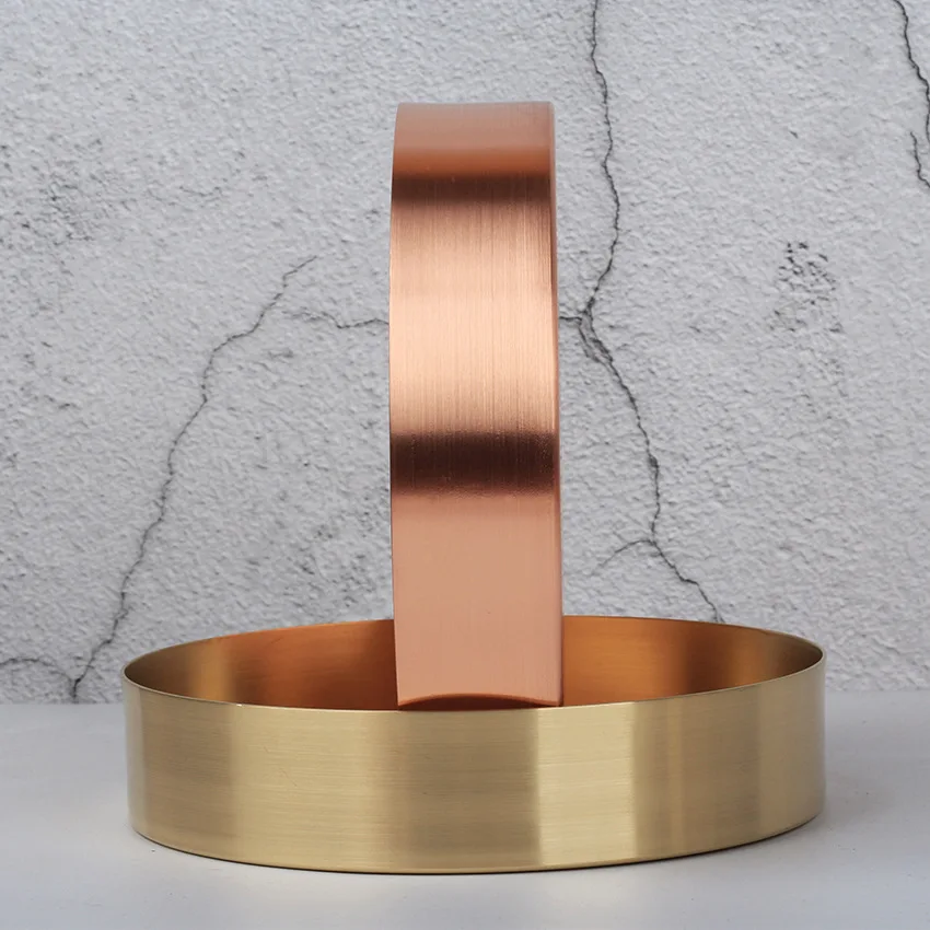 
Nordic copper retro gold rose gold ornaments jewelry storage tray brass metal round tray 