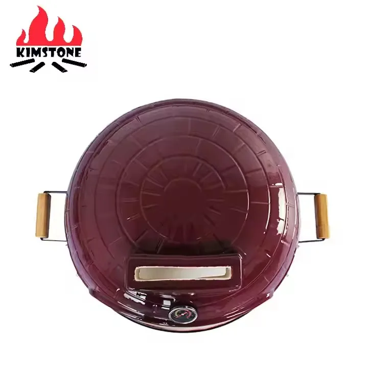 KIMSTONE 21 Inch Tabletop Pizza Oven Portable Pizza Stove Charcoal Woodfired Ceramic Bbq Grill