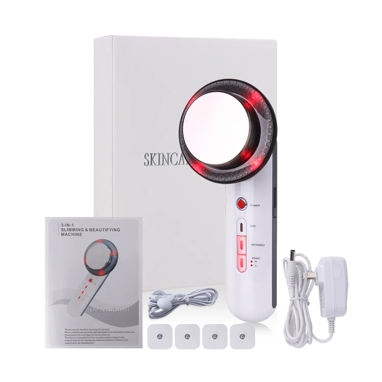 Handheld 3 in 1 Ultrasonic Cavitation EMS Infrared Therapy Body Cellulite Slimming Massager