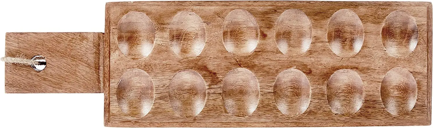 Pine wood Handmade Egg Tray 12 Eggs Usable in Kitchen Refrigerator  for Store and Display Chicken Eggs