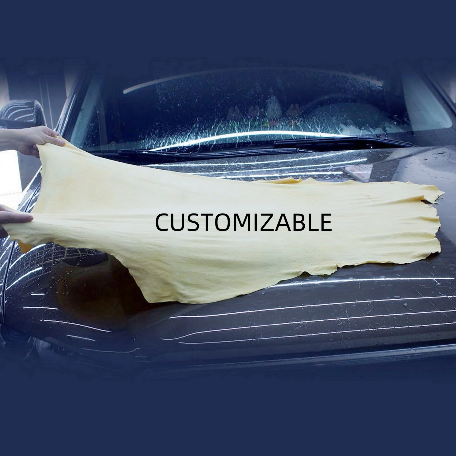Synthetic Chamois Cloth for Car Towel Custom Leather Cleaning Cloths Personalized Your Brand Text Logo Drying Super Absorbent