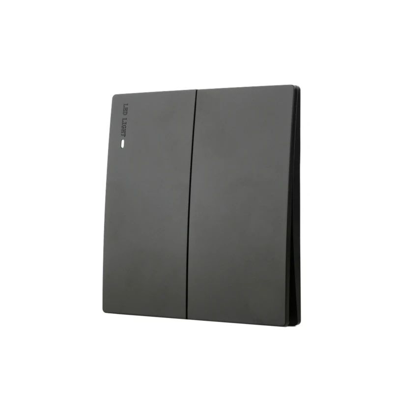 Mvava UK/EU Standard Big Panel Arch Button Ultra-thin PC 2Gang 1Way Switch Power Touch Electric Wall Light Switch With LED Light